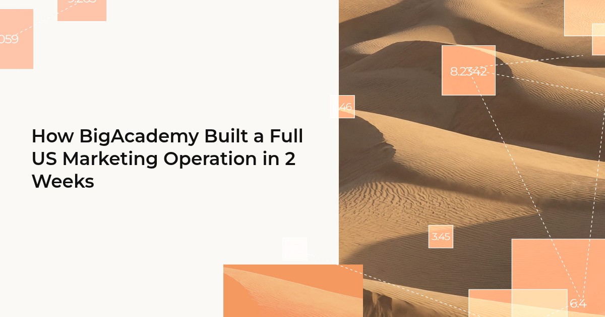 How BigAcademy Built a Full US Marketing Operation in 2 Weeks